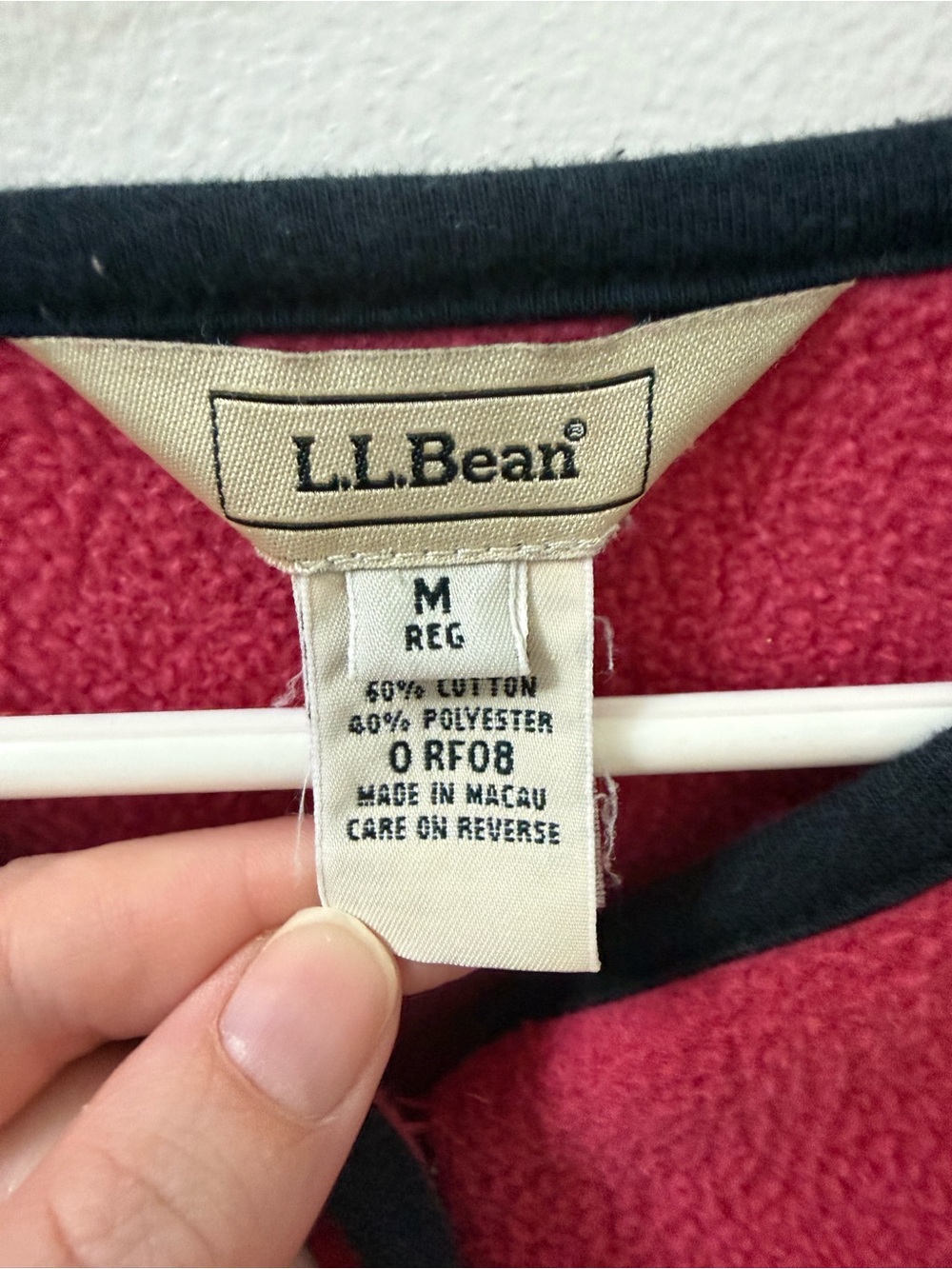 LL Bean Fleece Cardigan Shacket Berry Pink Buttons Pockets Sweater Sz M - Picture 9 of 9